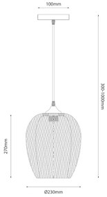 Lampadario a sospensione con filo ALMA 1xE27/60W/230V diametro 23 cm bambù
