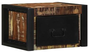 Comodino Multicolore 40x35x25 Cm İn Legno Massello Recupero /