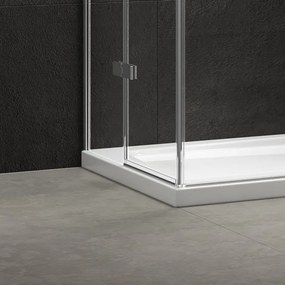 Box doccia 80x90 in acciaio spazzolato a porte battenti | KT1000AS - KAMALU