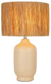 Lampada Da Scrivania Contemporanea Divine Ceramica Bianca Legno 1 Luce E27