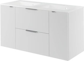 Mobile da bagno sospeso sotto lavabo L 60 x H 64 x P 48 cm bianco laccato opaco, 2 cassetti 2 ante SENSEA Neo