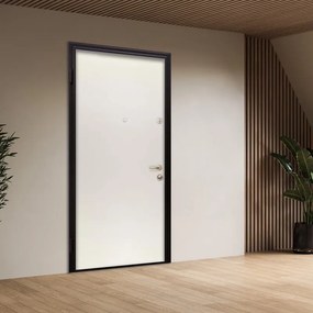 Porta blindata MASTER Maswood L 80 x H 210 cm in legno rovere/bianco, apertura spingere a destra, falso telaio incluso