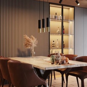 Sollux SL.0953 - Lampadario a sospensione con filo LOOPEZ 2xGU10/10W/230V nero/oro