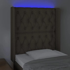 Testiera a led tortora 83x16x118/128 cm in tessuto