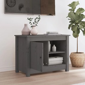 Mobile porta tv grigio 70x36,5x52 cm in legno massello di pino