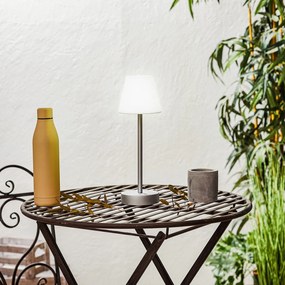 Lampada da tavolo grigia con LED ricaricabile con dimmer touch - Renata
