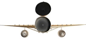 Orologio da Parete DKD Home Decor Aereo Nero Dorato Ferro (145 x 20 x 43 cm)