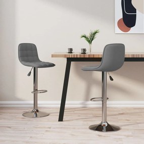 Sgabelli Da Bar 2 Pz Grigio Chiaro İn Tessuto /