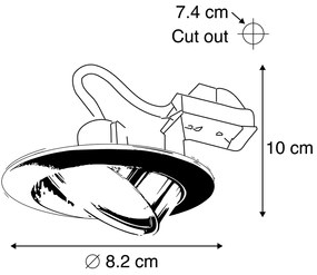Set di 6 faretti da incasso neri moderni e inclinabili - Edu