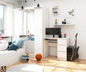 Scrivania 90x50 Con 3 Cassetti Laterali A Destra Artika Bianca