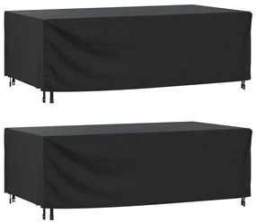 Copri Mobili Giardino 2pz Nera 229x113x73 Cm Impermeabile 420d /