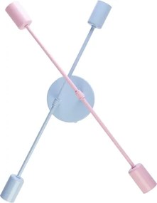 Plafoniera CAMBRIDGE 4x E27/15W/230V blu/rosa
