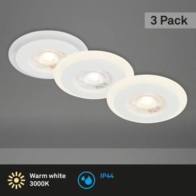 Briloner 7039036 - Set di 3 faretti da incasso per bagno 3x LED/5W/230V IP44 bianco