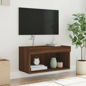 Mobile porta tv con luci led rovere marrone 60x30x30 cm