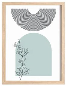 Set 3 Poster Decorativi (30x40 cm) Geos Verde Cenere & Legno Naturale - Sklum