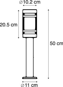 Lampada da esterno moderna nera 50 cm IP44 - GLEAM