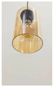 Lampada a sospensione nera con paralume in vetro 10x65 cm Bistro - Candellux Lighting