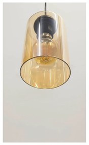 Lampada a sospensione nera con paralume in vetro 10x34 cm Bistro - Candellux Lighting