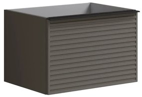 Mobile da bagno sospeso sotto lavabo L 60 x H 40 x P 45.5 cm grigio, 2 cassetti Pixel