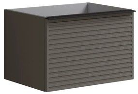 Mobile da bagno sospeso sotto lavabo L 60 x H 40 x P 45.5 cm grigio opaco, 2 cassetti Pixel