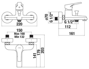JIKA H3211W70044001 - Rubinetto vasca CUBE cromo lucido