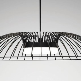 Lampadario LED design Noa1 nero Ø60cm, luce con 3 temperature di colore 950 lumen, NOVECENTO