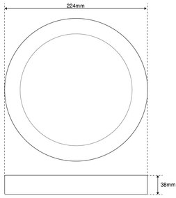 Plafoniera LED Rotonda 20W 2.000lm Ø225mm Osram LED Dimmerabile