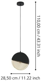 Eglo 43811 - Lampadario a sospensione con filo MUMBLES 1xE27/40W/230V