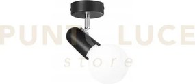 Spot punto nero 1 luce attacco e27 9,5x8x12cm in metallo