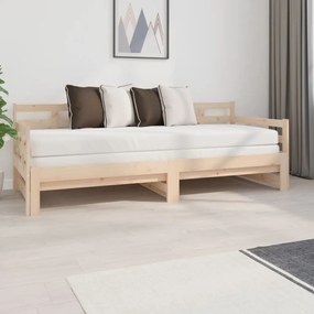 Dormeuse estraibile in legno massello di pino 2x(80x200) cm