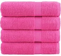 Asciugamani da Doccia 4 pz Rosa 70x140 cm 600 g/m 100% Cotone 137525