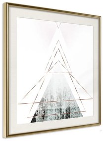 Poster  SnowCapped Peak (Square)  Cornice Quadri Cornice d'oro con passe-partout, Larghezza x Altezza Home decor 50x50