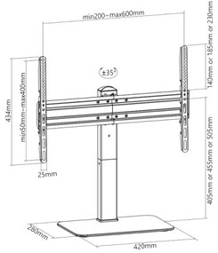 MK FLORIA Superior SUPSTV020 - Supporto da pavimento per TV 37-70" nero