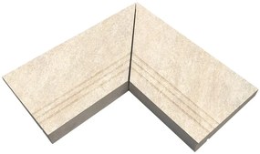 Bordo per piscina in gres porcellanato ECODADO+ Grad. Gres Int.Scan. dx-sx beige 30x60x2 L 60 x H 60 cm, Sp 20 mm