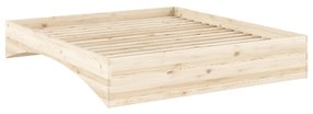 Letto matrimoniale di colore naturale in pino massiccio senza testiera 180x200 cm Orbit – Karup Design