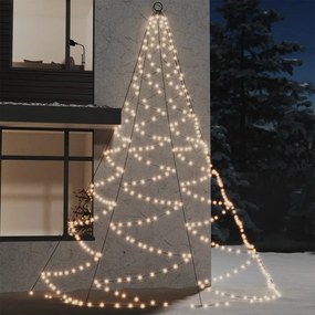 Albero Da Parete Con Gancio Metallico 720 Led Bianco Caldo 5 M /