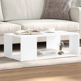 Tavolino Da Salotto Bianco 89,5x48x30 Cm İn Legno Multistrato /