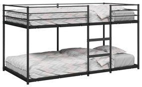 Letto A Castello Senza Materasso Nero 80x200 Cm İn Acciaio /
