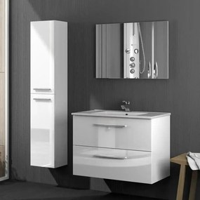 Colonna per il bagno con 2 ante 30x25x150 cm colore bianco