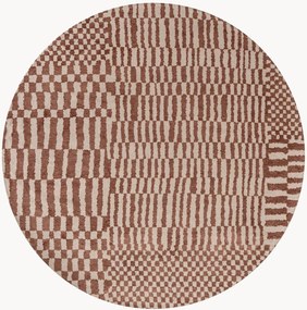 Tappeto rotondo jacquard lavabile da interno-esterno Berber