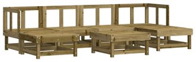 Set salotto da giardino 7 pz in legno impregnato di pino