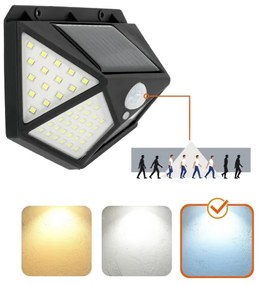 Lampada solare da parete LED 1W 3,7V 6500K IP44 con sensore e batteria 1200 mAh