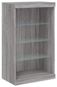 Credenza con Luci LED Grigio Sonoma 60,5x37x100 cm