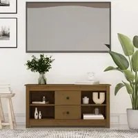 Mobile Porta TV Miele 103x36,5x52 cm in Legno Massello di Pino cod 12023