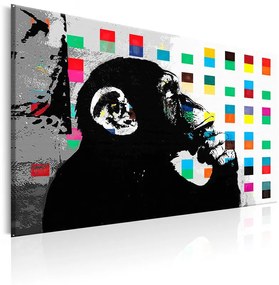 Quadro Banksy The Thinker Monkey  Colore colorful, Dimensioni e Misure 90x60