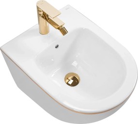 Bidet sospeso Rea Carlo Mini White Gold Edge