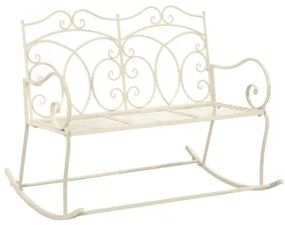 Panchina da Giardino 104 cm in Ferro Bianco Anticato