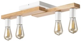 Lampadario a plafone MATTE 4xE27/15W/230V bianco/quercia