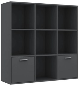 Libreria Grigia 98x30x98 cm in Legno Multistrato