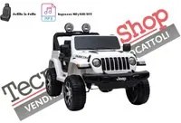 Auto Macchina Elettrica per Bambini JEEP FIAT Wranglper RUBICON 12V 2 Posti con Mp3 - Sedile in Pelle - colore Bianco